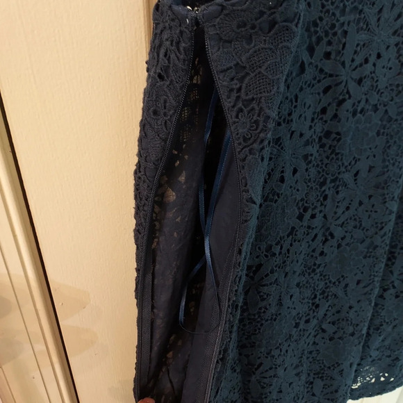 NWT J. Crew Navy Blue Crochet Lace Slip Dress in Size 16 - Picture 10 of 14